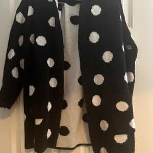 Maeve Black and White Polka Dot Sweater
